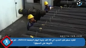 قفزة سعر طن الحديد إلى 40 ألف جنيه اليوم الجمعة 8-8-2025.. كم هو تأثيرها على السوق؟